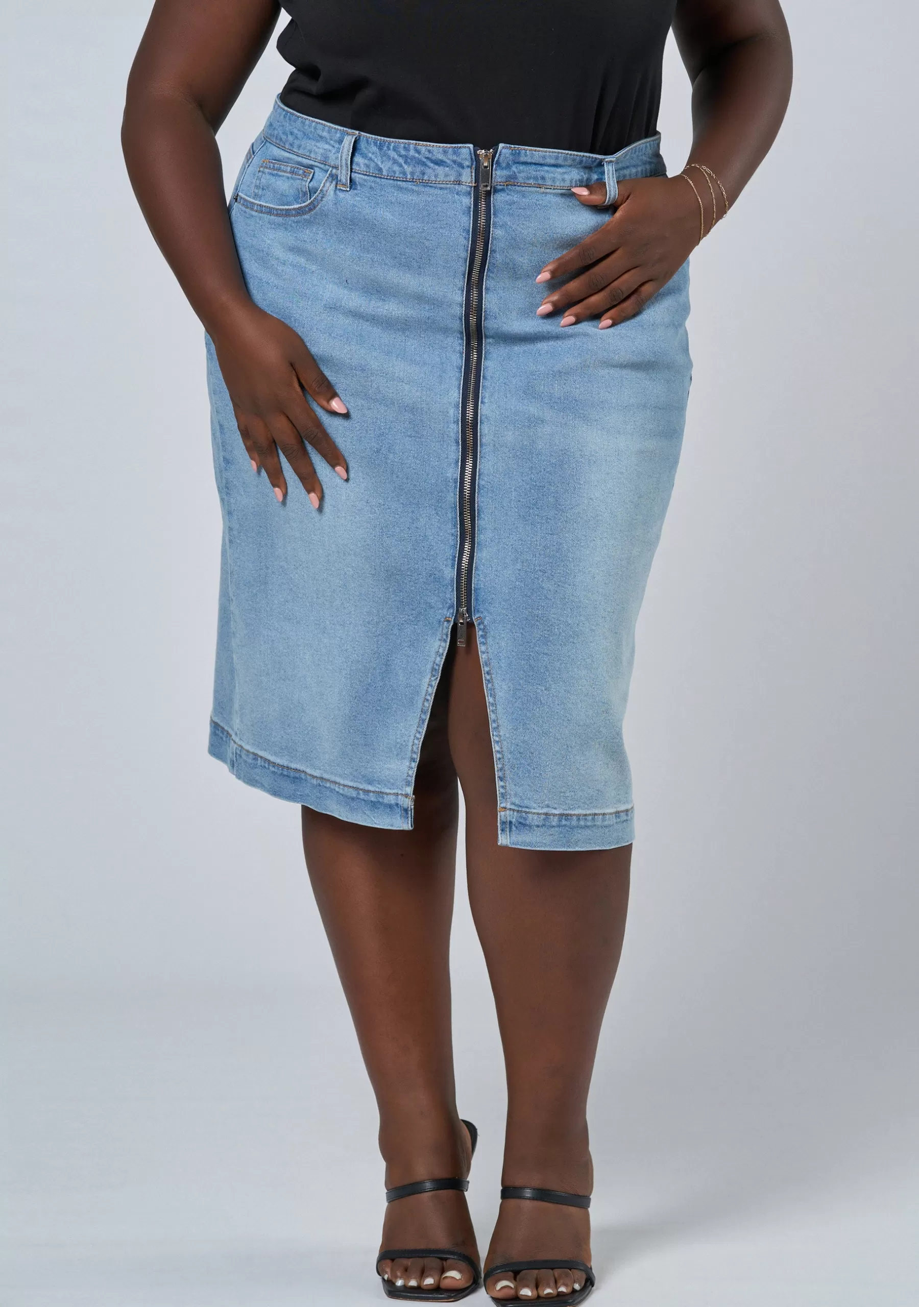 Curve Project Denim | Midi Skirts>Alana Denim Skirt