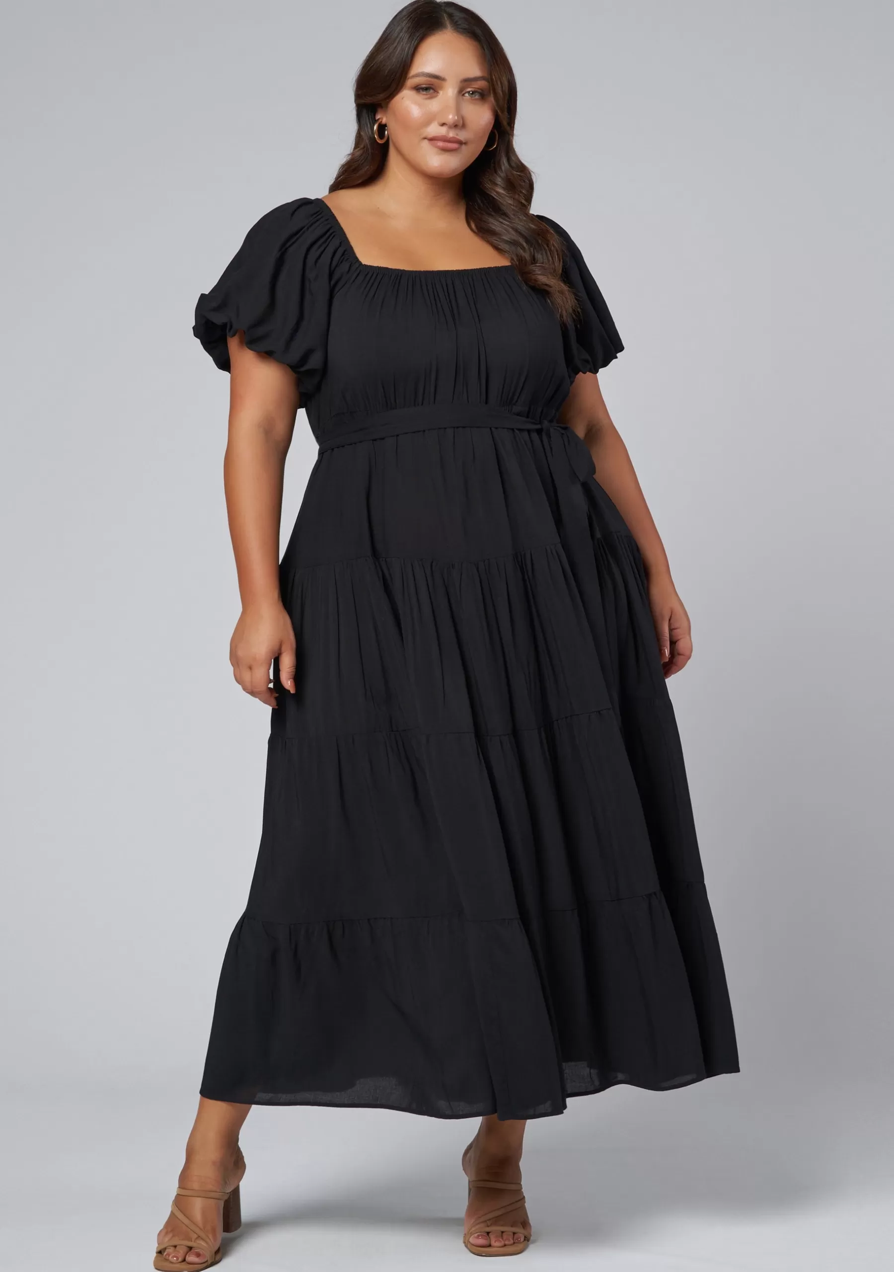 Curve Project Black Dresses | Maxi Dresses>Amelia Tiered Midi Dress