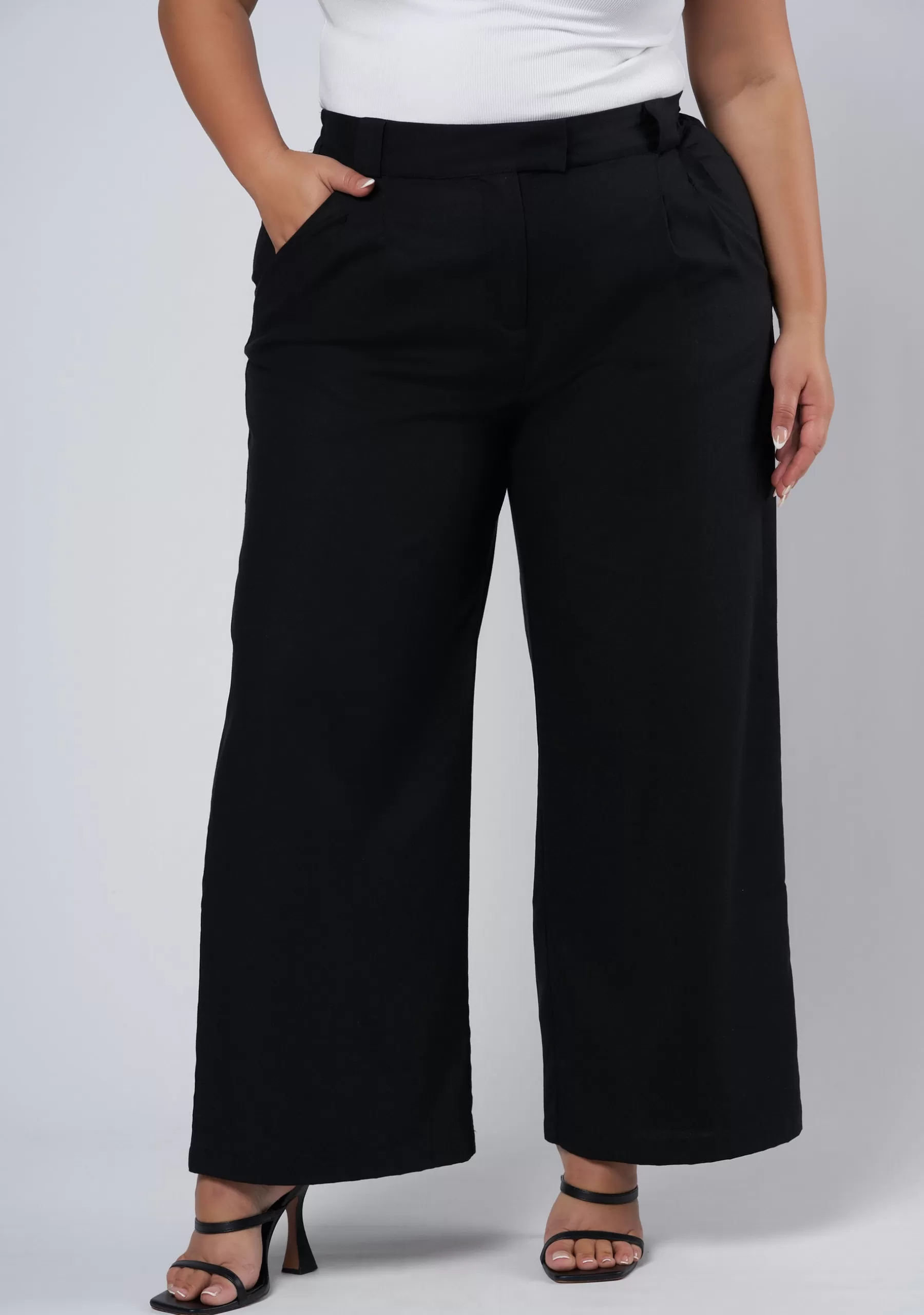 Curve Project Pants>Athena Linen Wide Leg Pants