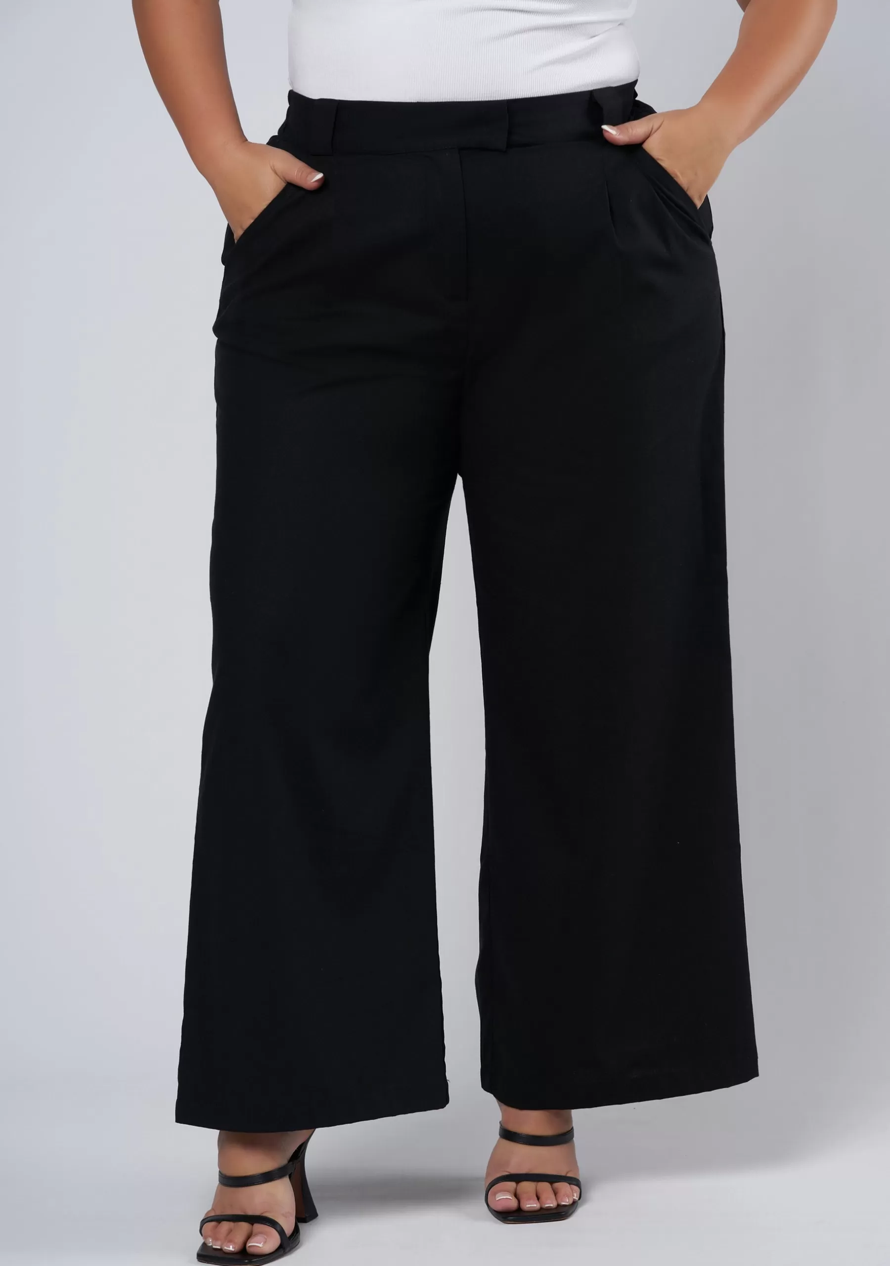 Curve Project Pants>Athena Linen Wide Leg Pants