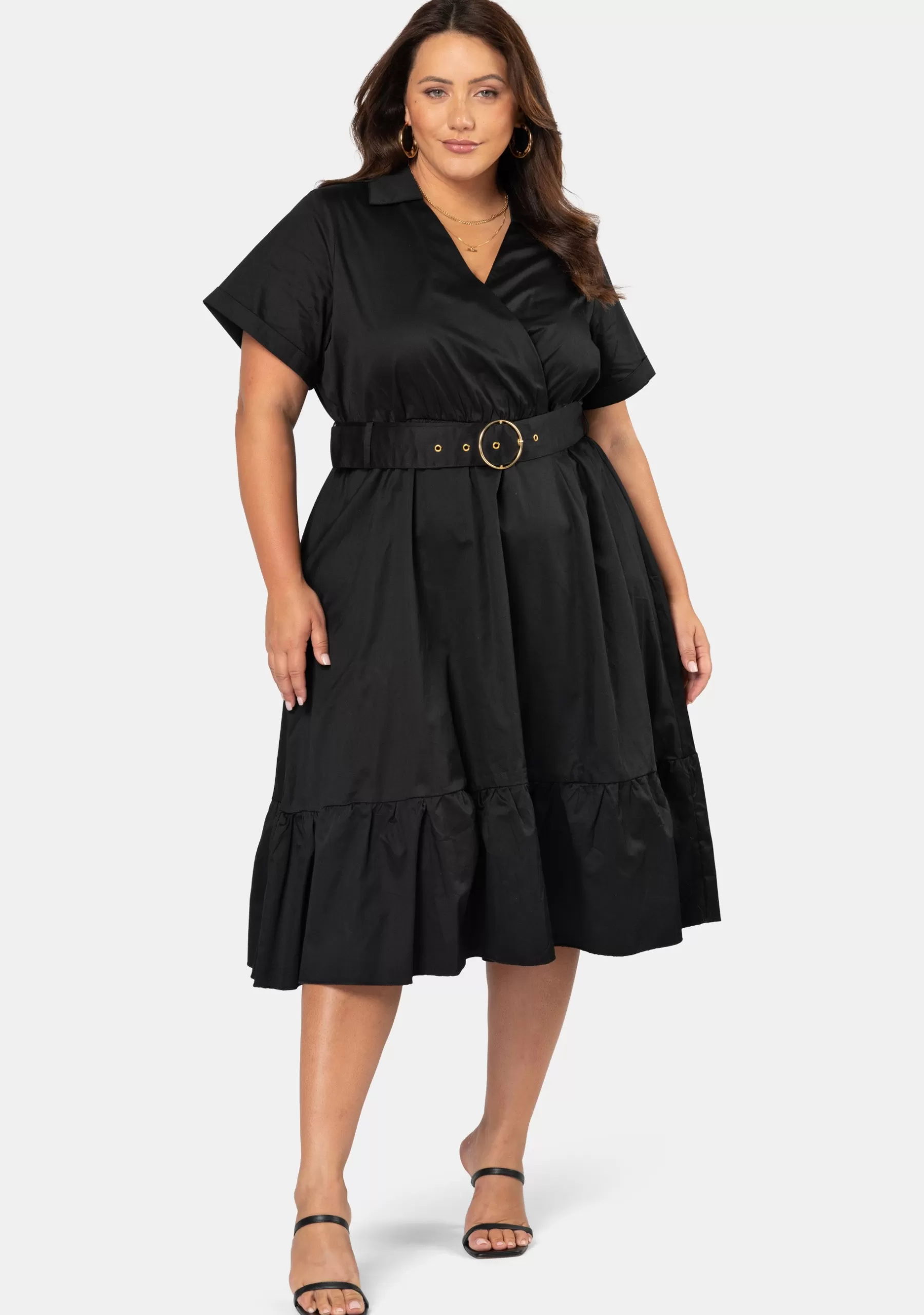 Curve Project Black Dresses | Midi Dresses>Aura Midi Shirt Dress