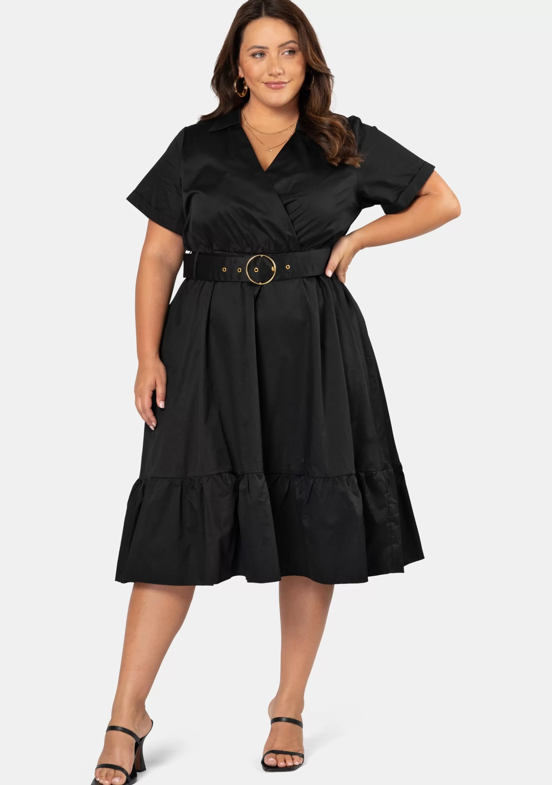 Curve Project Black Dresses | Midi Dresses>Aura Midi Shirt Dress