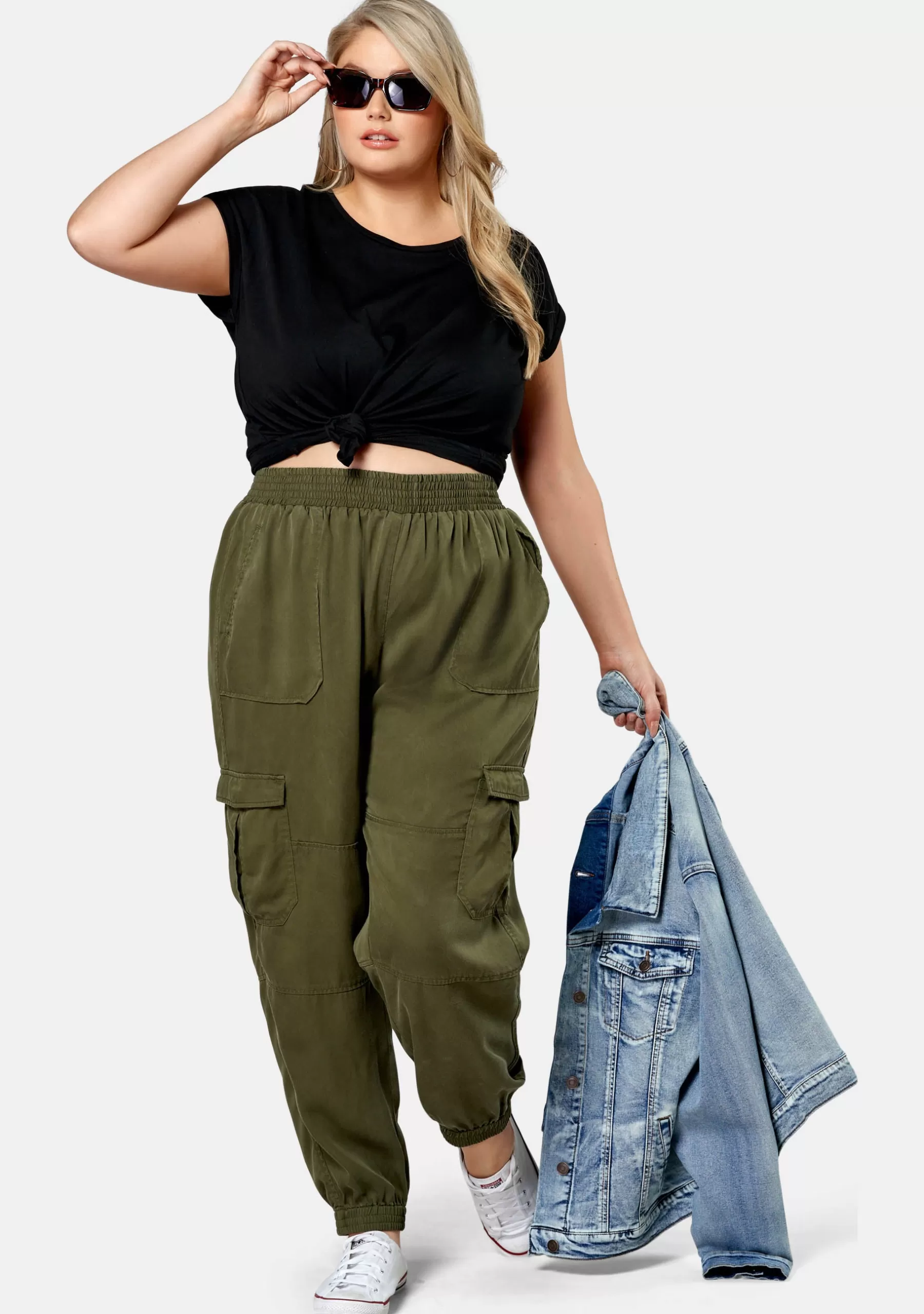 Curve Project Pants>Cecily Cargo Joggers