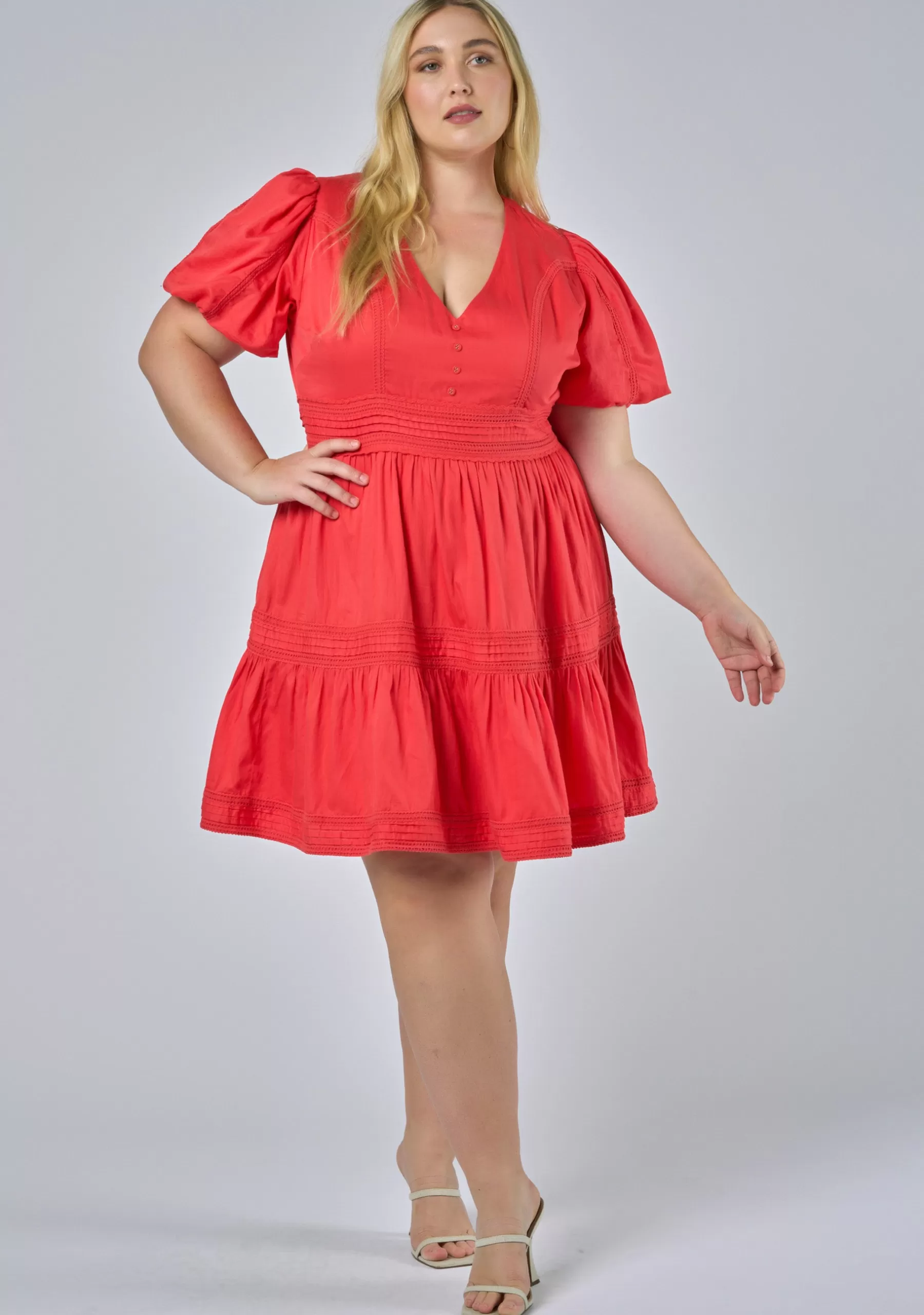 Curve Project Mini Dresses>Chaos Tiered Dress