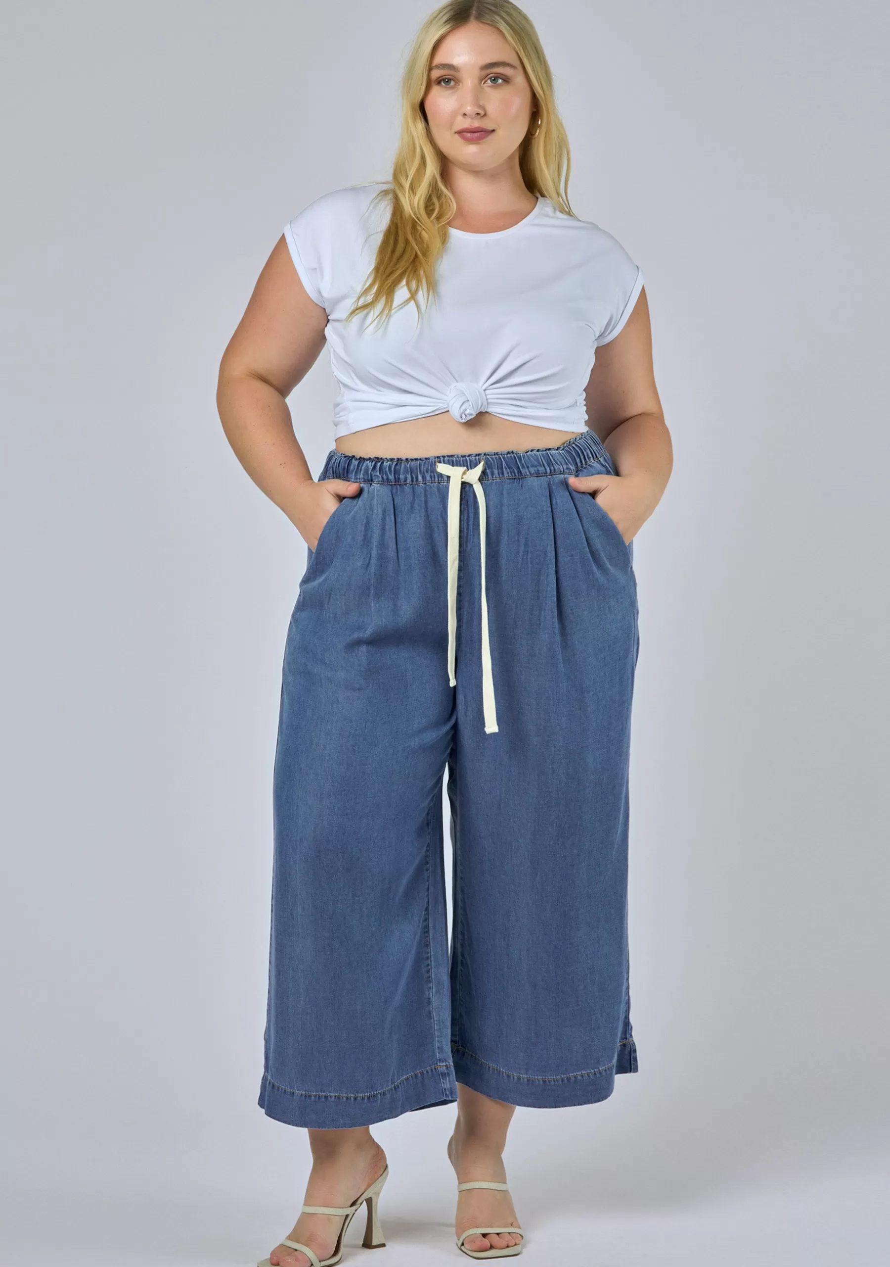 Curve Project Denim | Pants>Cleo Chambray Crop Pant