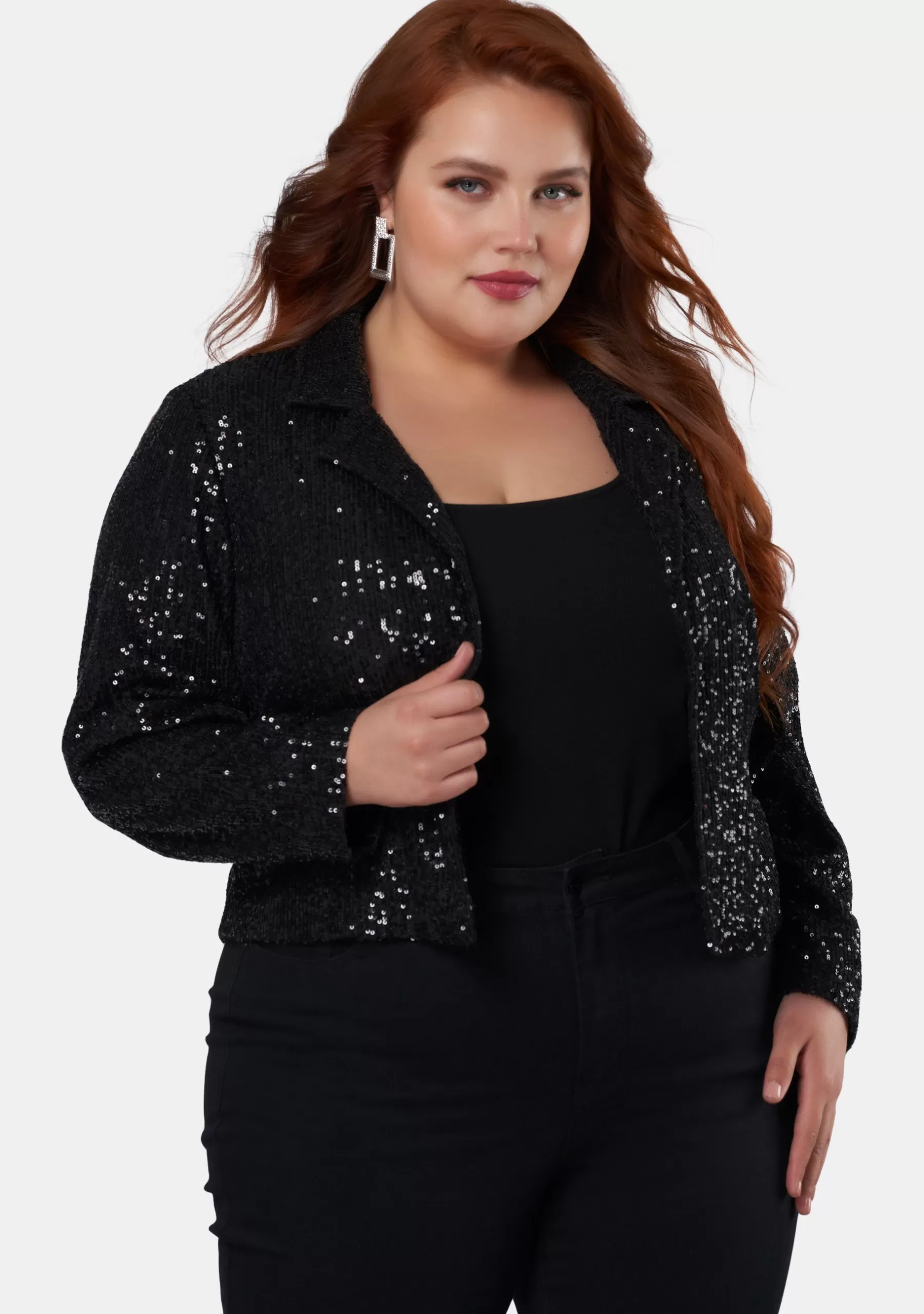 Curve Project Blazers | Jackets & Coats>Cosplay Crop Sequin Jacket