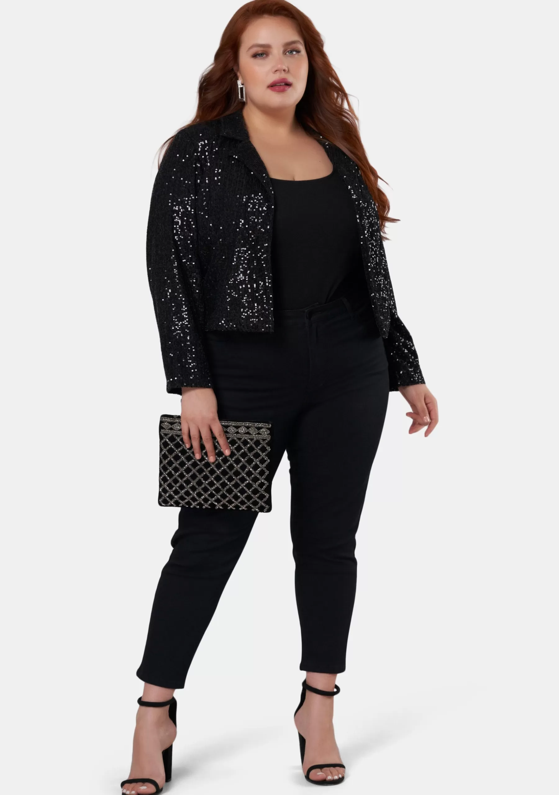 Curve Project Blazers | Jackets & Coats>Cosplay Crop Sequin Jacket