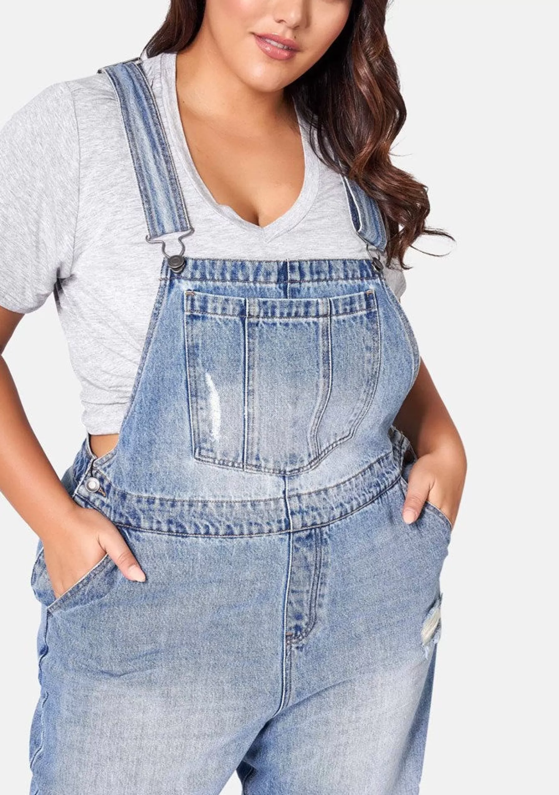 Curve Project Denim | Overalls>Dana Distressed Overalls