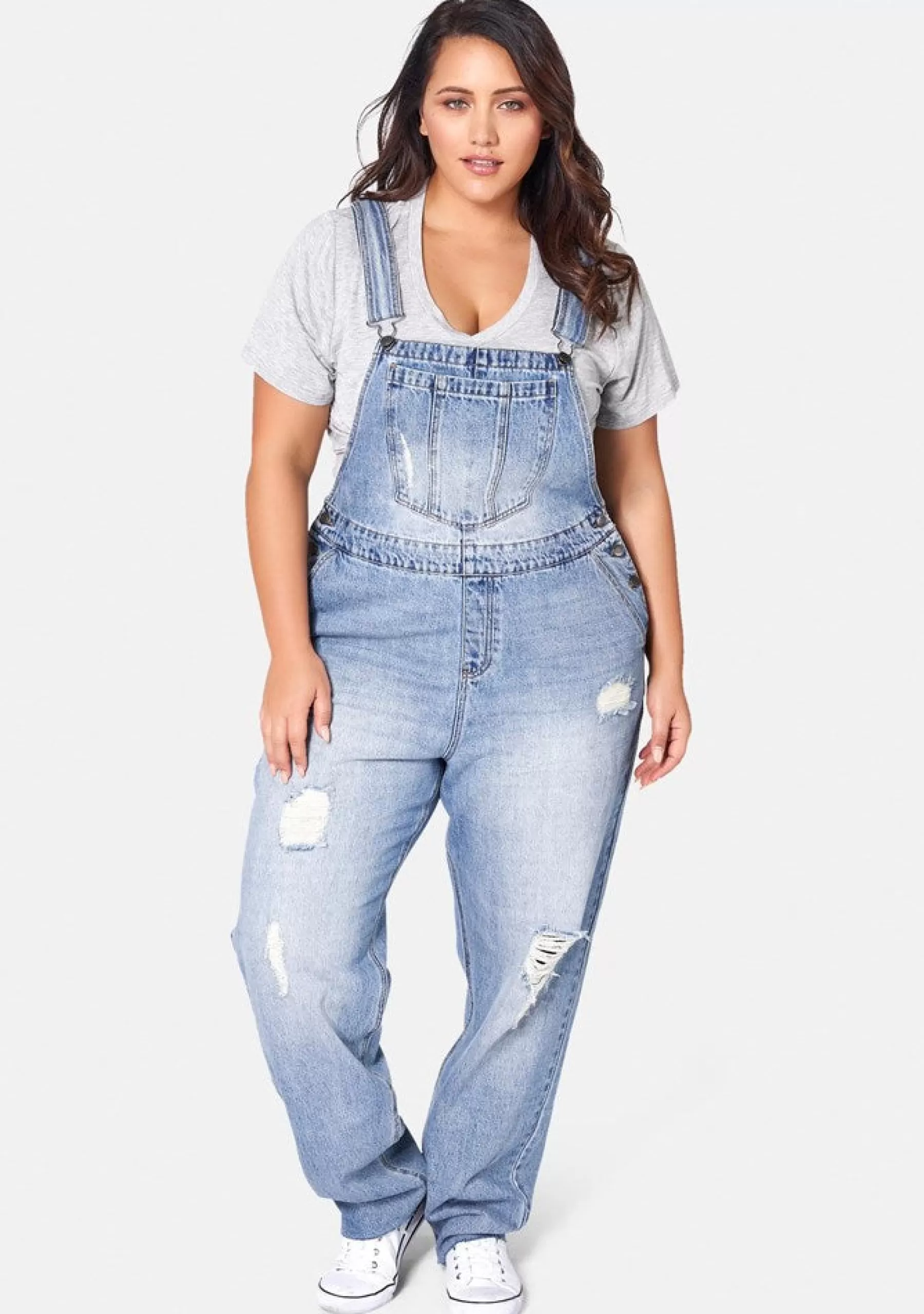 Curve Project Denim | Overalls>Dana Distressed Overalls