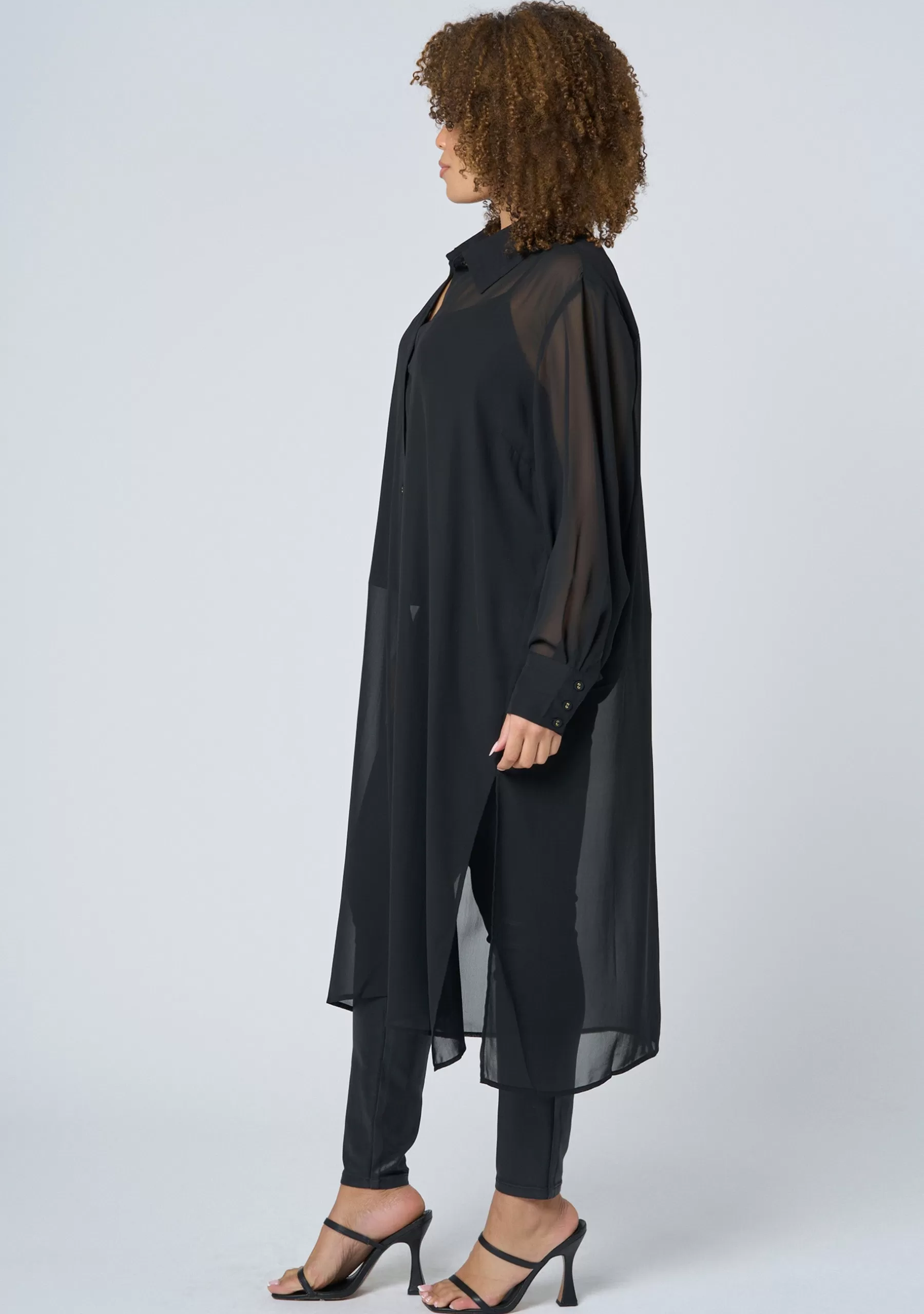 Curve Project Black Dresses | Maxi Dresses>Electric Voltage Maxi Shirt Dress