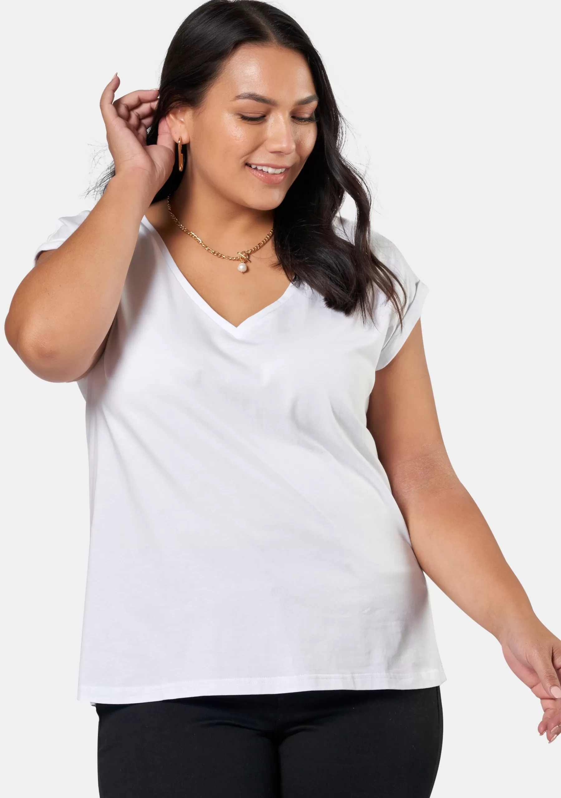 Curve Project T-Shirts>Emma V Neck Tee