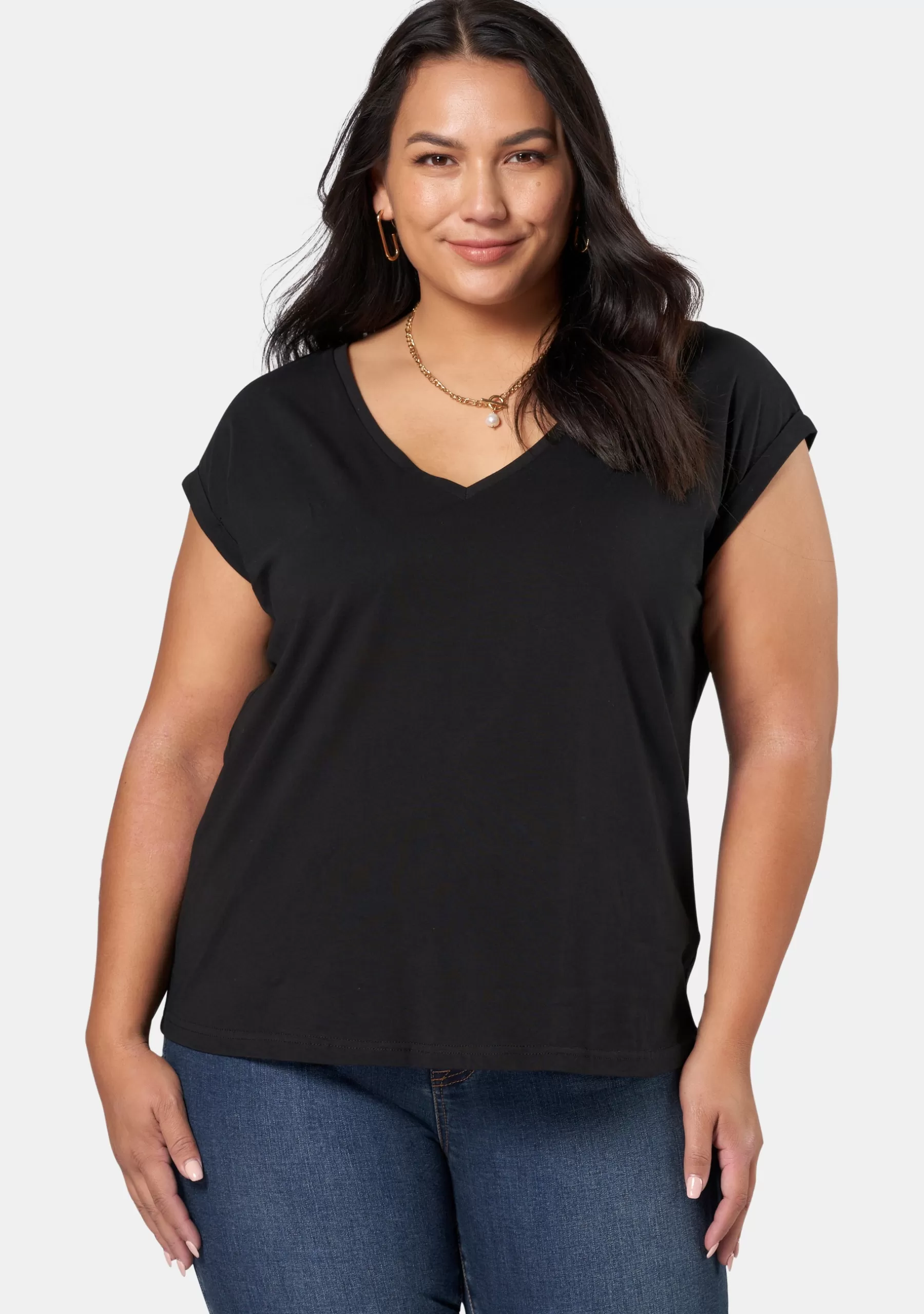 Curve Project T-Shirts>Emma V Neck Tee