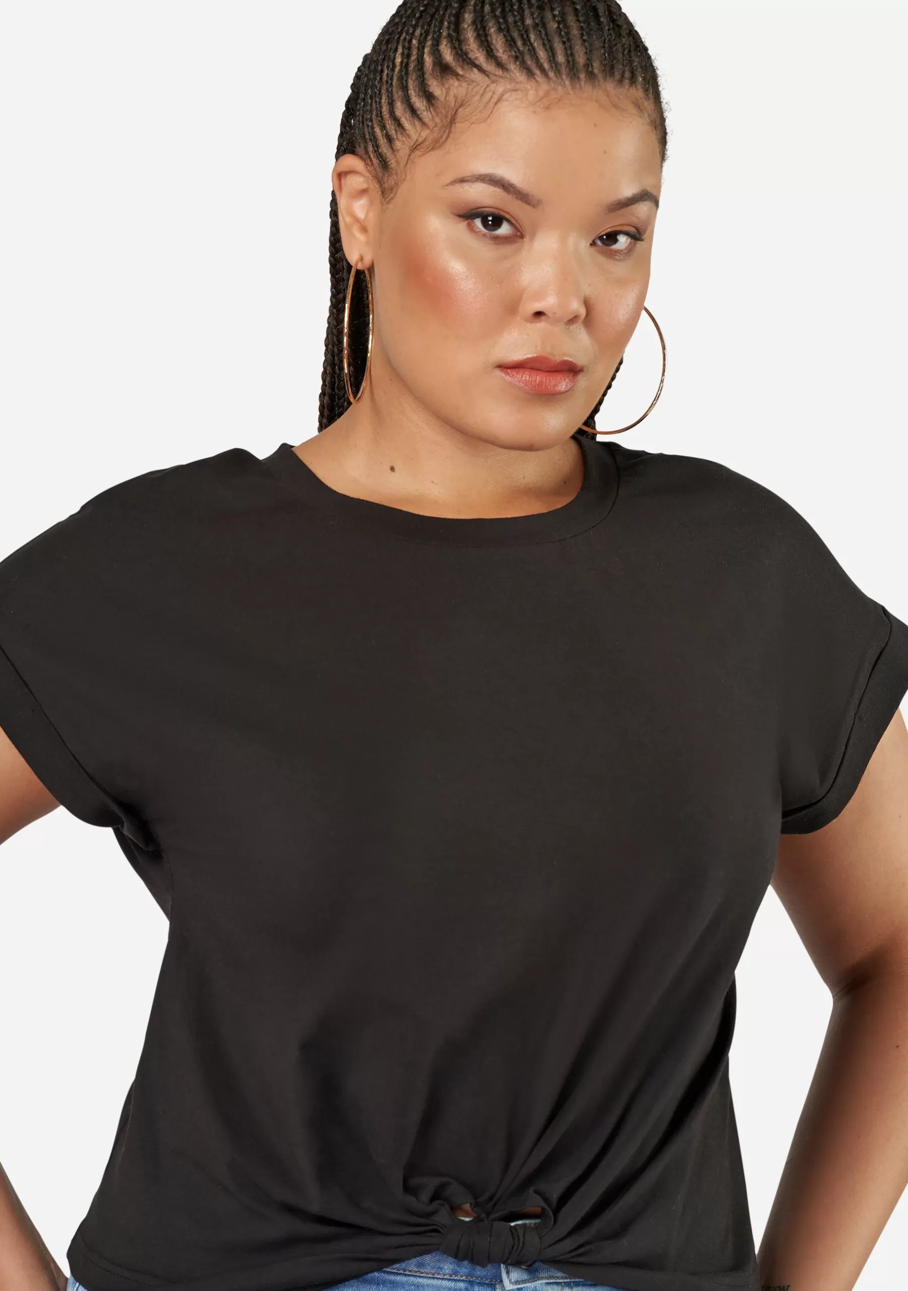 Curve Project T-Shirts>Fearless Crop Twist Tee