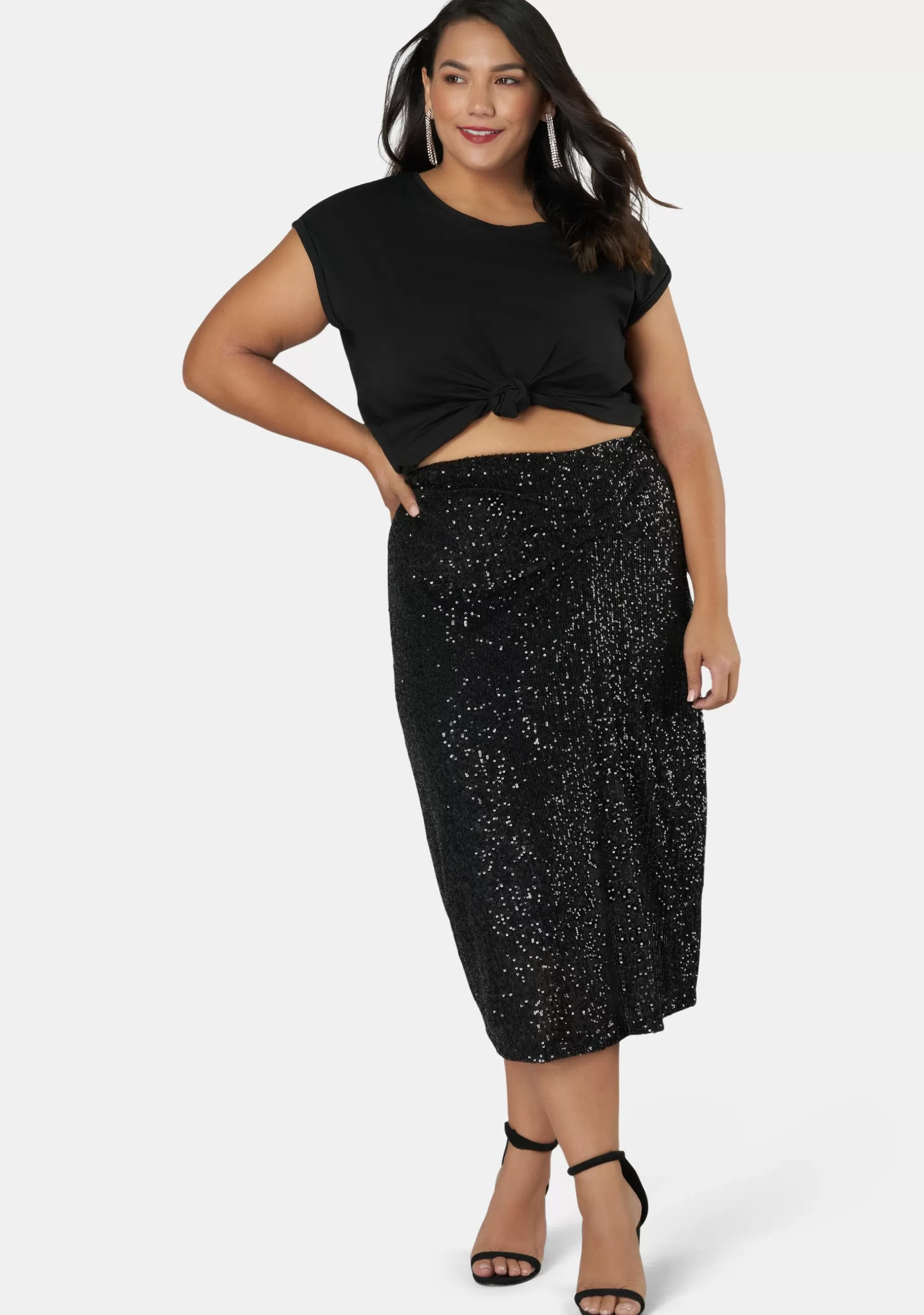 Curve Project Midi Skirts>Fire & Desire Sequin Skirt