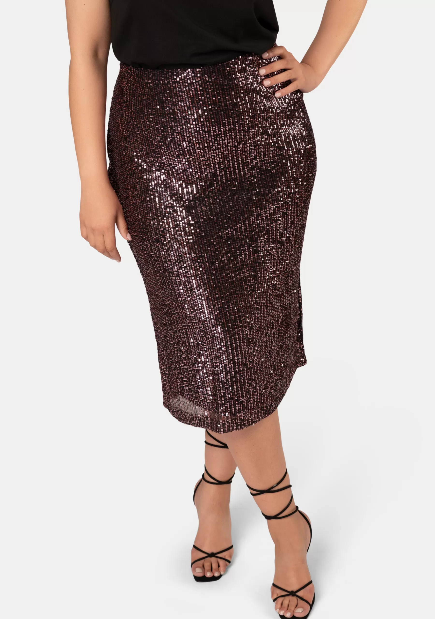 Curve Project Midi Skirts>Foolish Sequin Midi Skirt