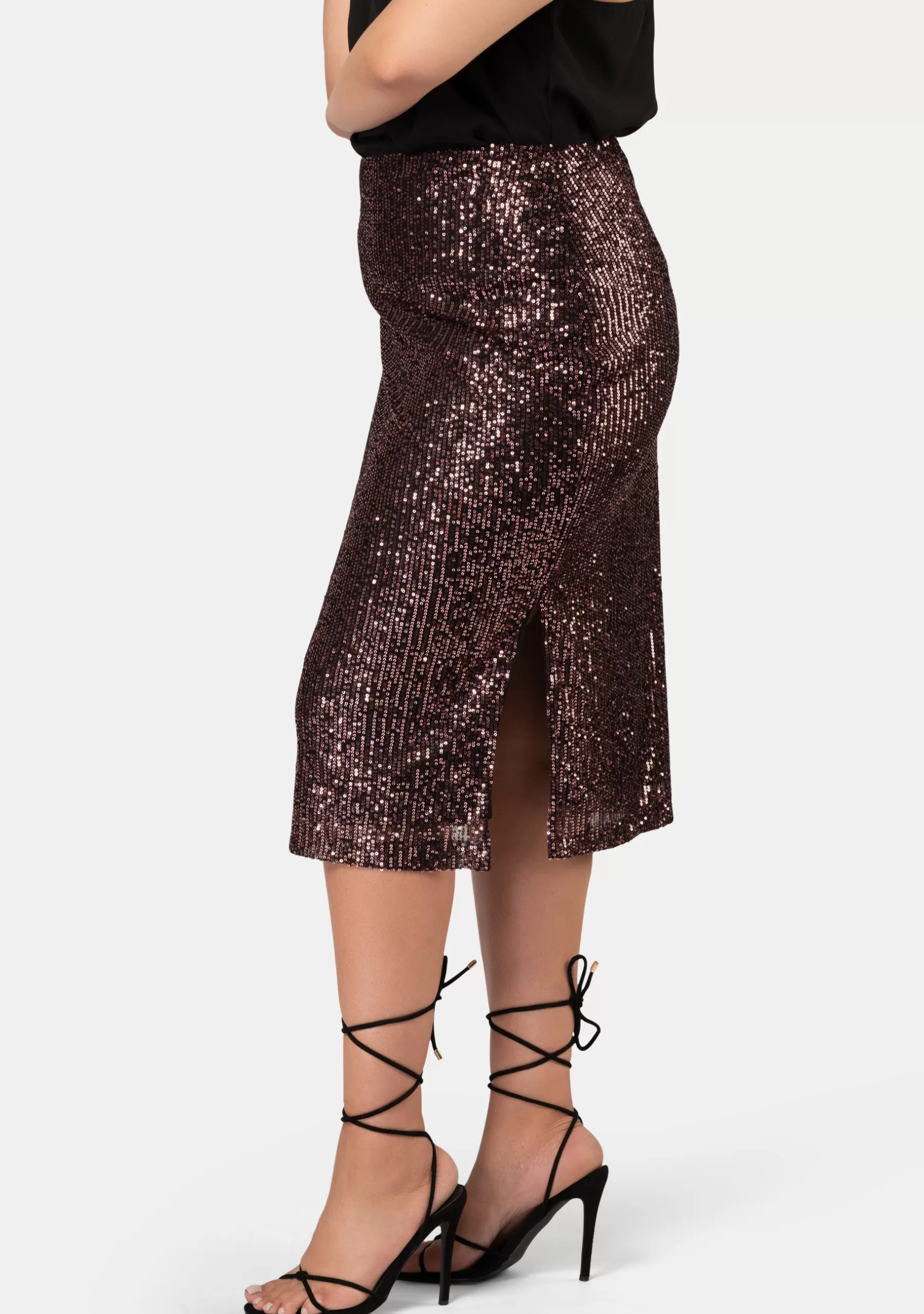 Curve Project Midi Skirts>Foolish Sequin Midi Skirt