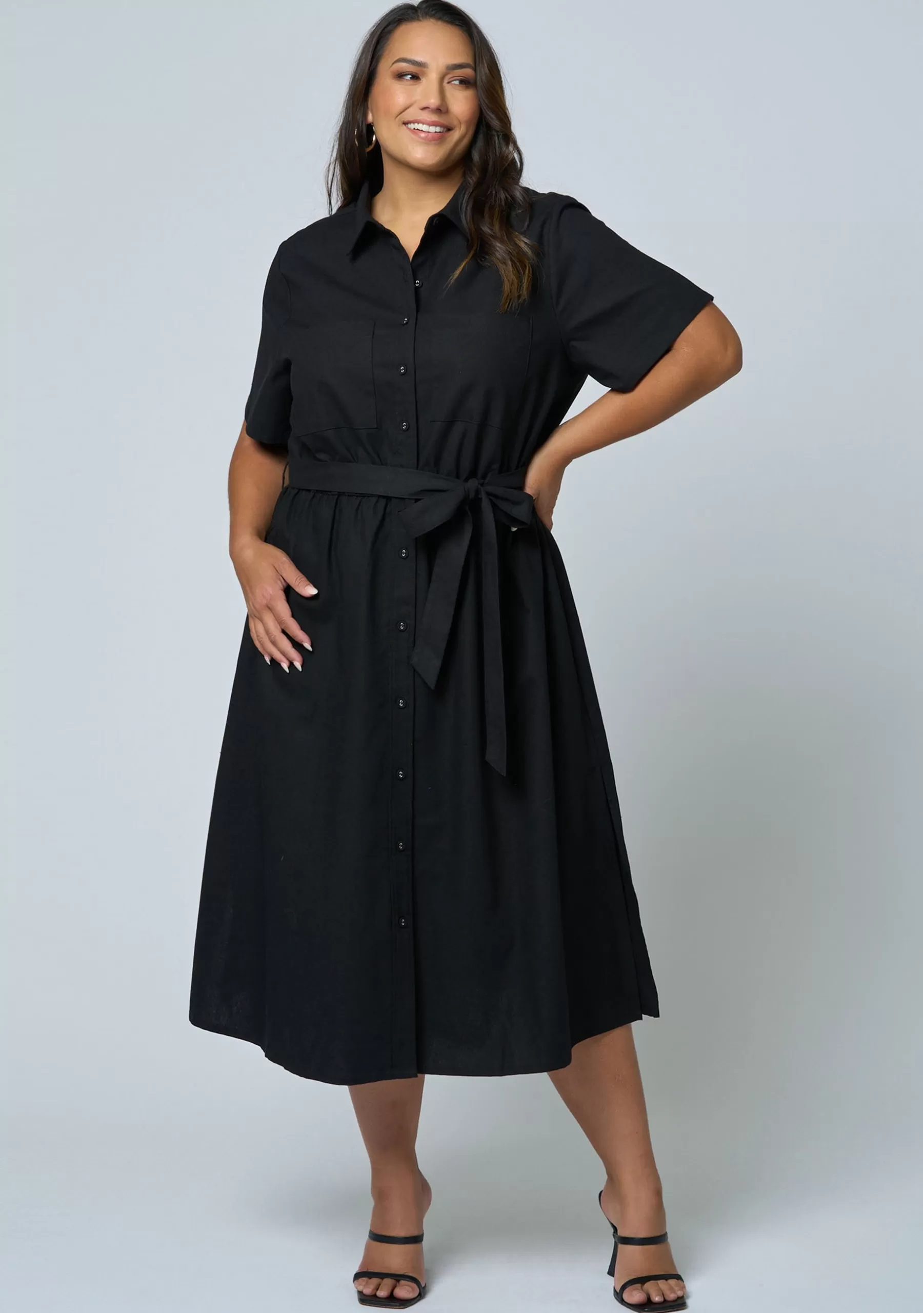 Curve Project Black Dresses | Midi Dresses>Frankie Shirt Midi Dress