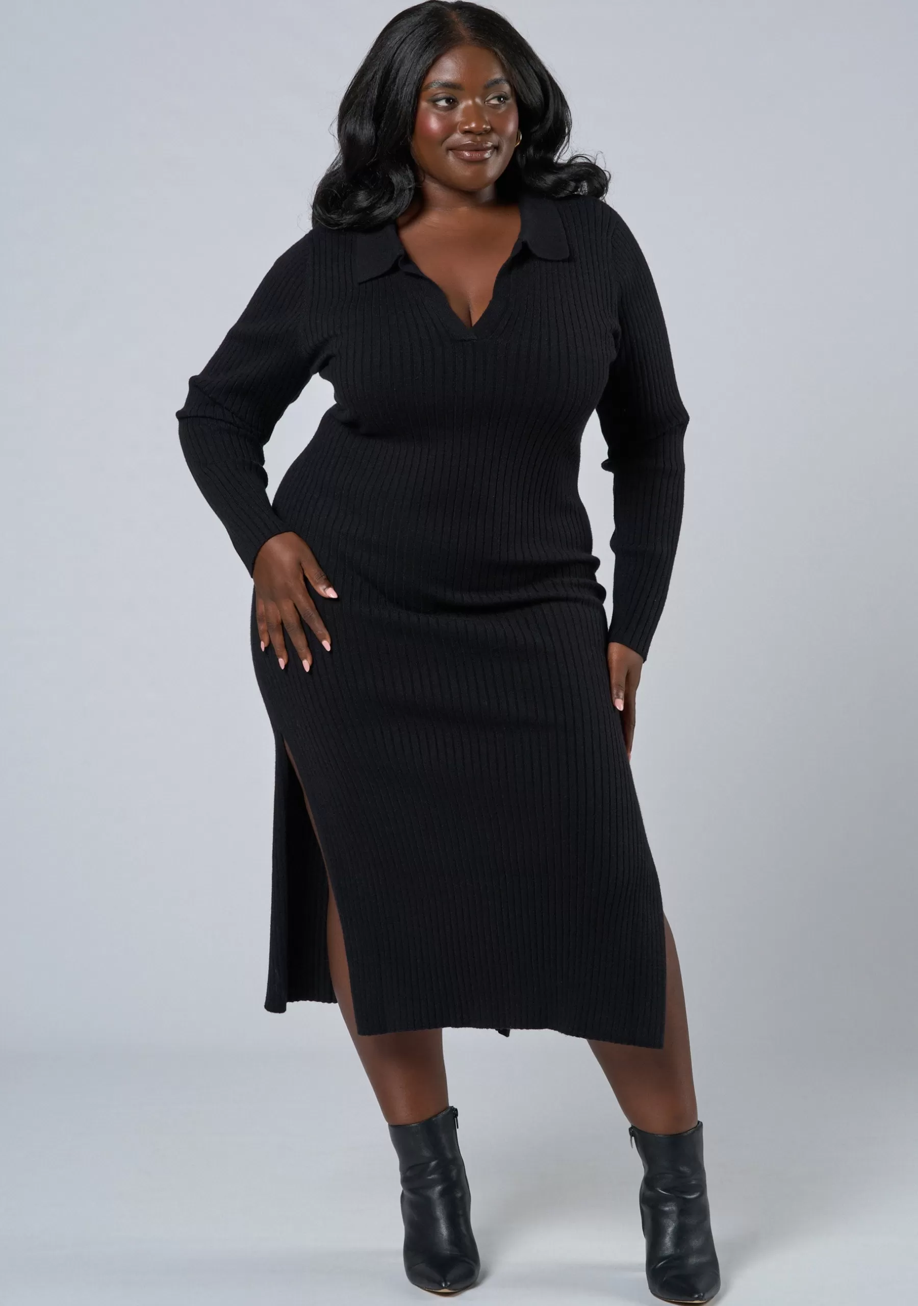 Curve Project Black Dresses | Midi Dresses>Giovanna Knit Midi Dress