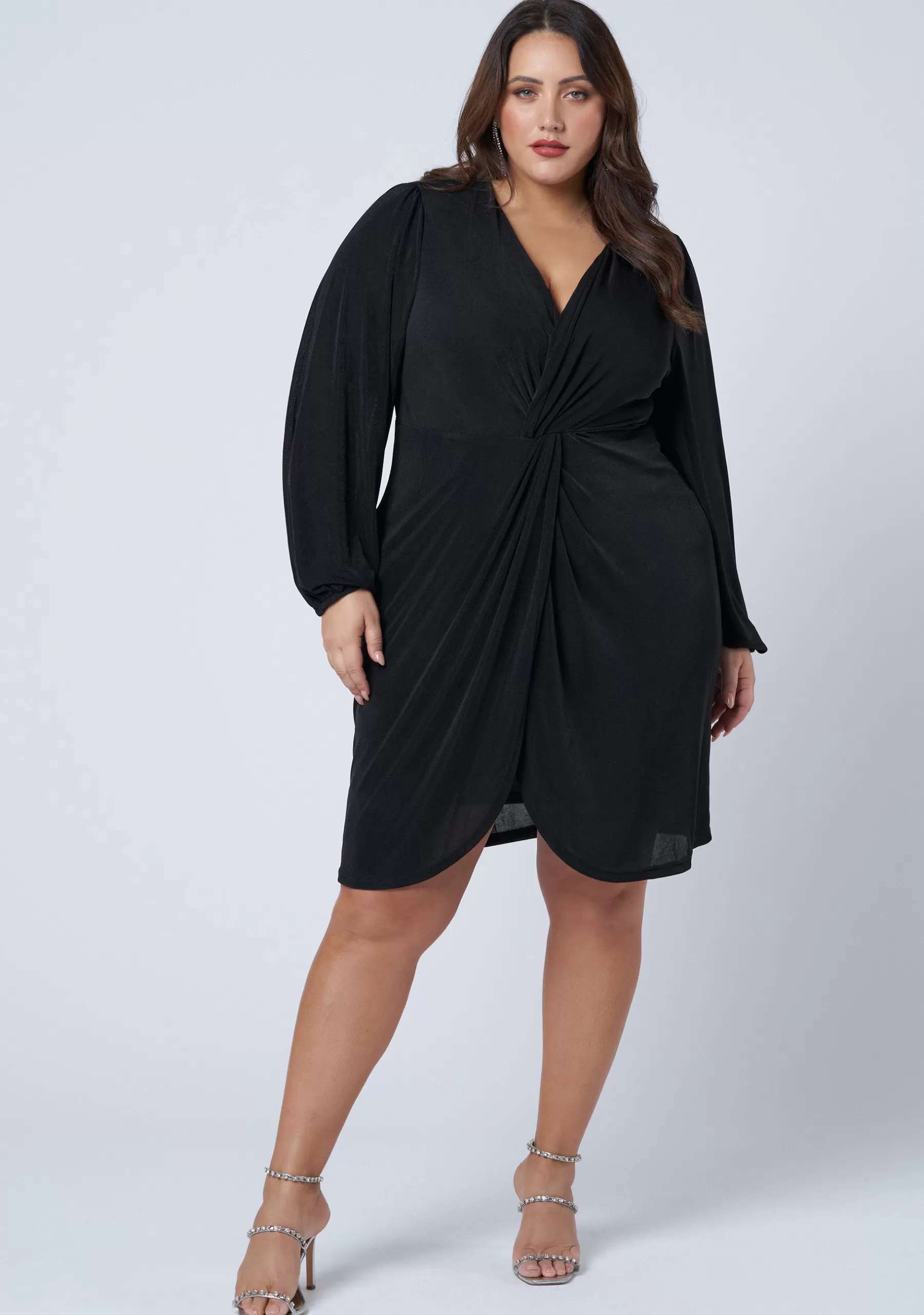 Curve Project Mini Dresses>Goddess Twist Front Dress