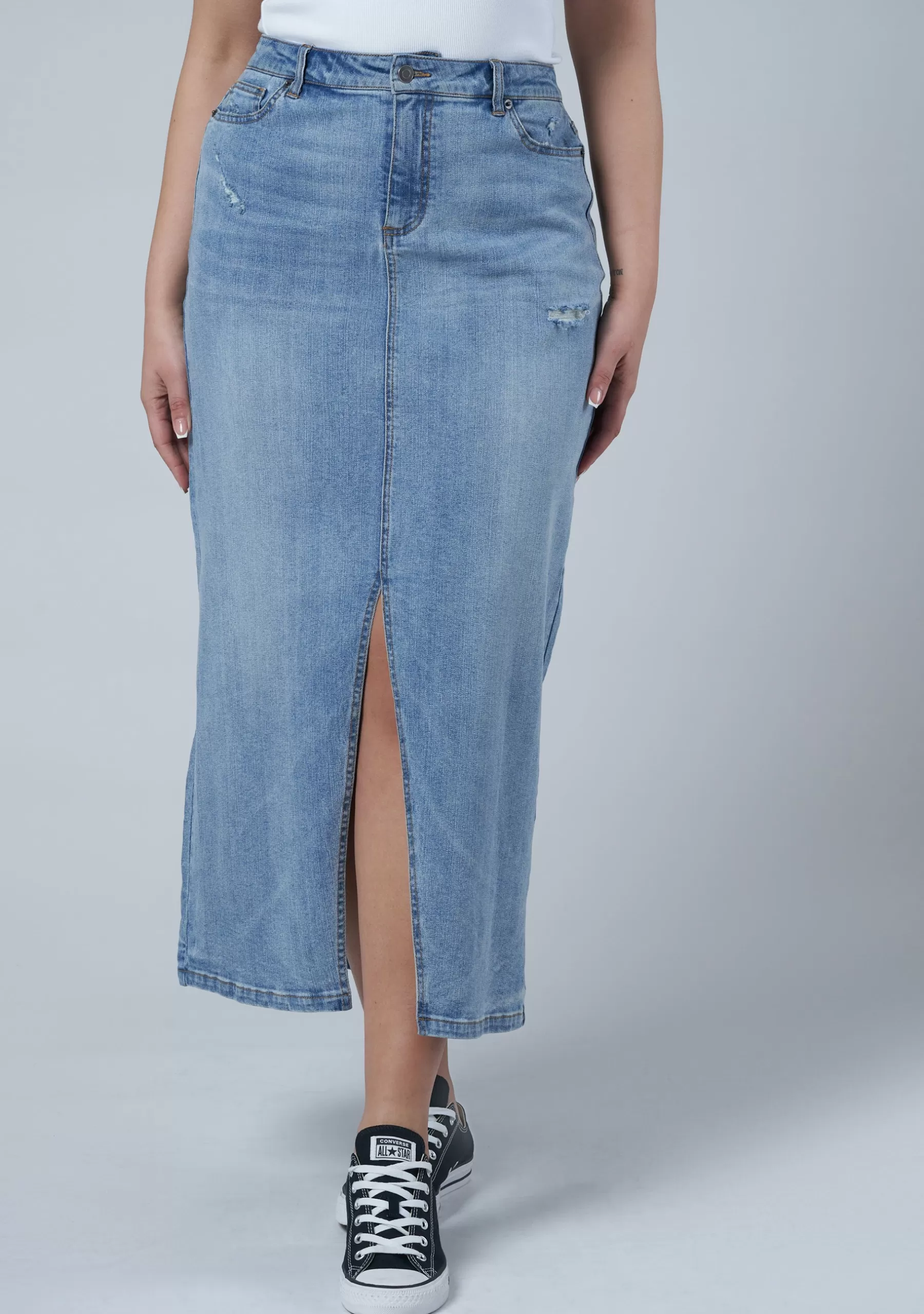 Curve Project Denim | Maxi Skirts>Hype Denim Maxi Skirt