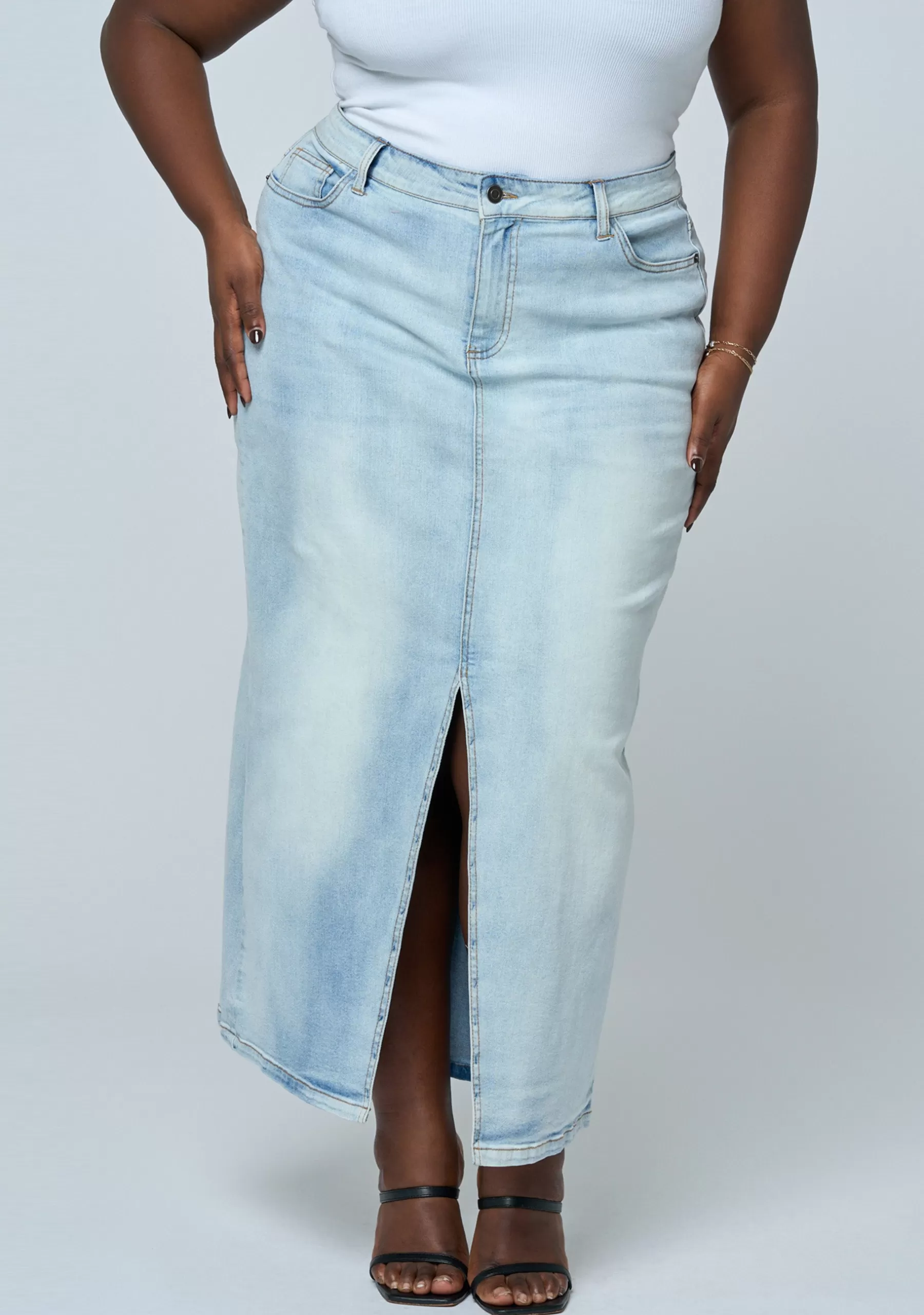 Curve Project Denim | Maxi Skirts>Hype Denim Maxi Skirt