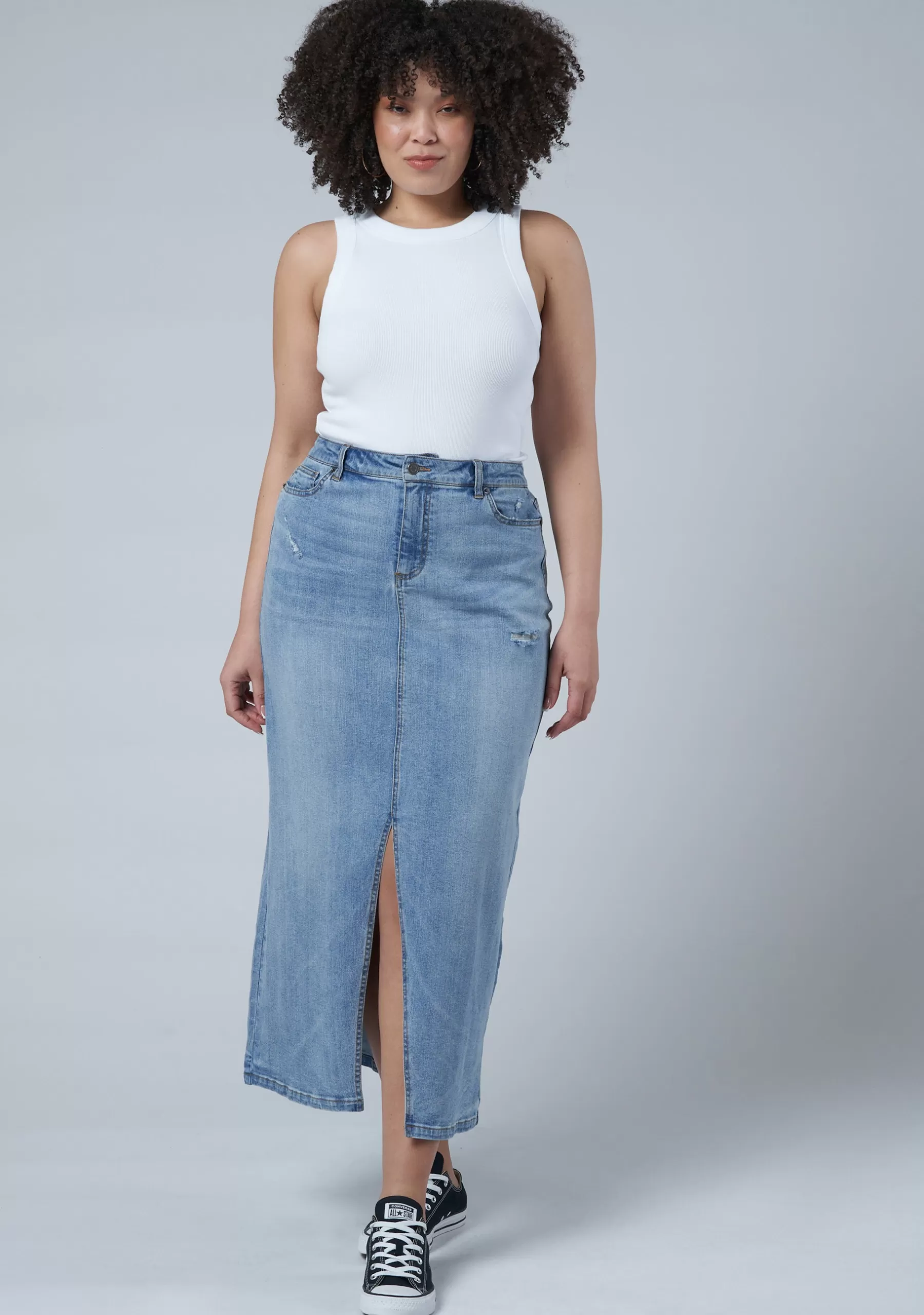 Curve Project Denim | Maxi Skirts>Hype Denim Maxi Skirt