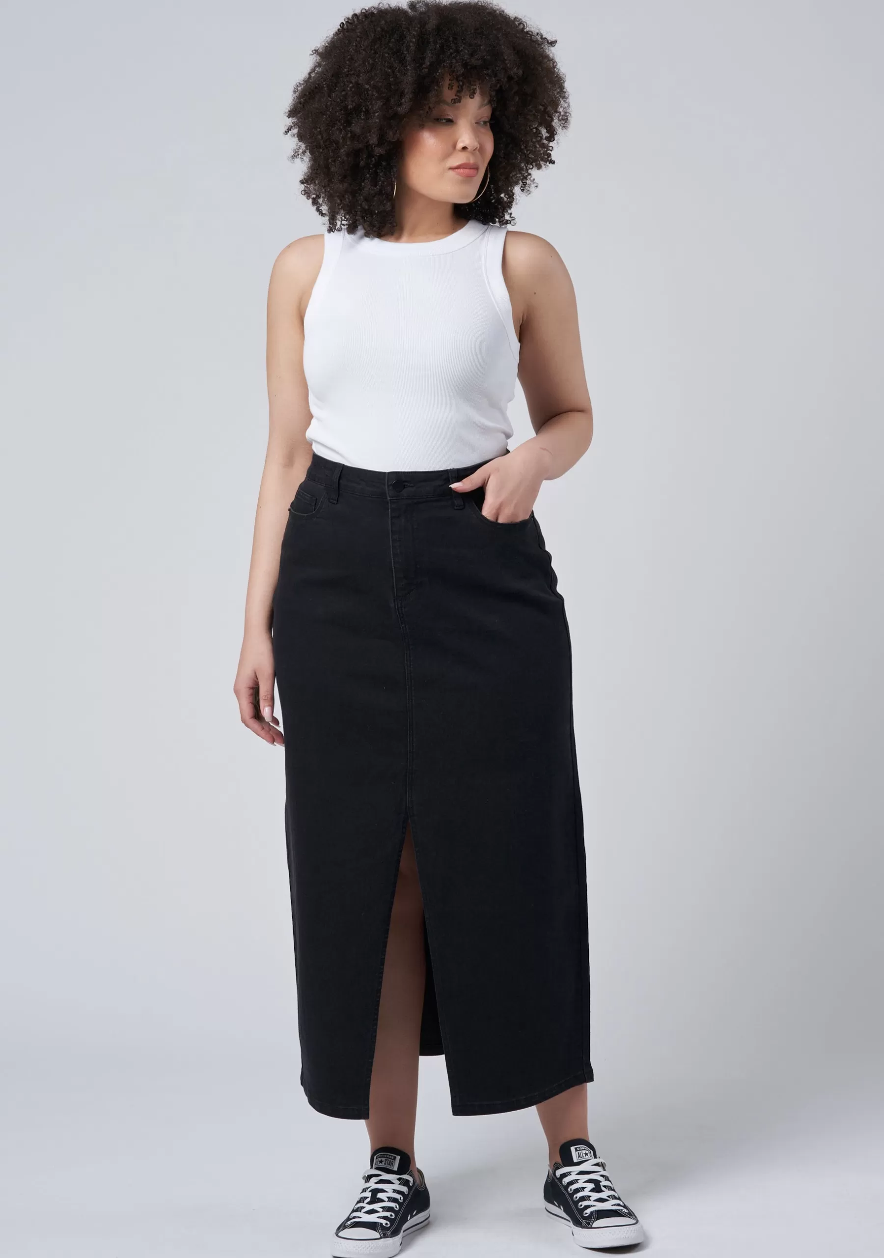 Curve Project Maxi Skirts | Denim>Hype Denim Maxi Skirt