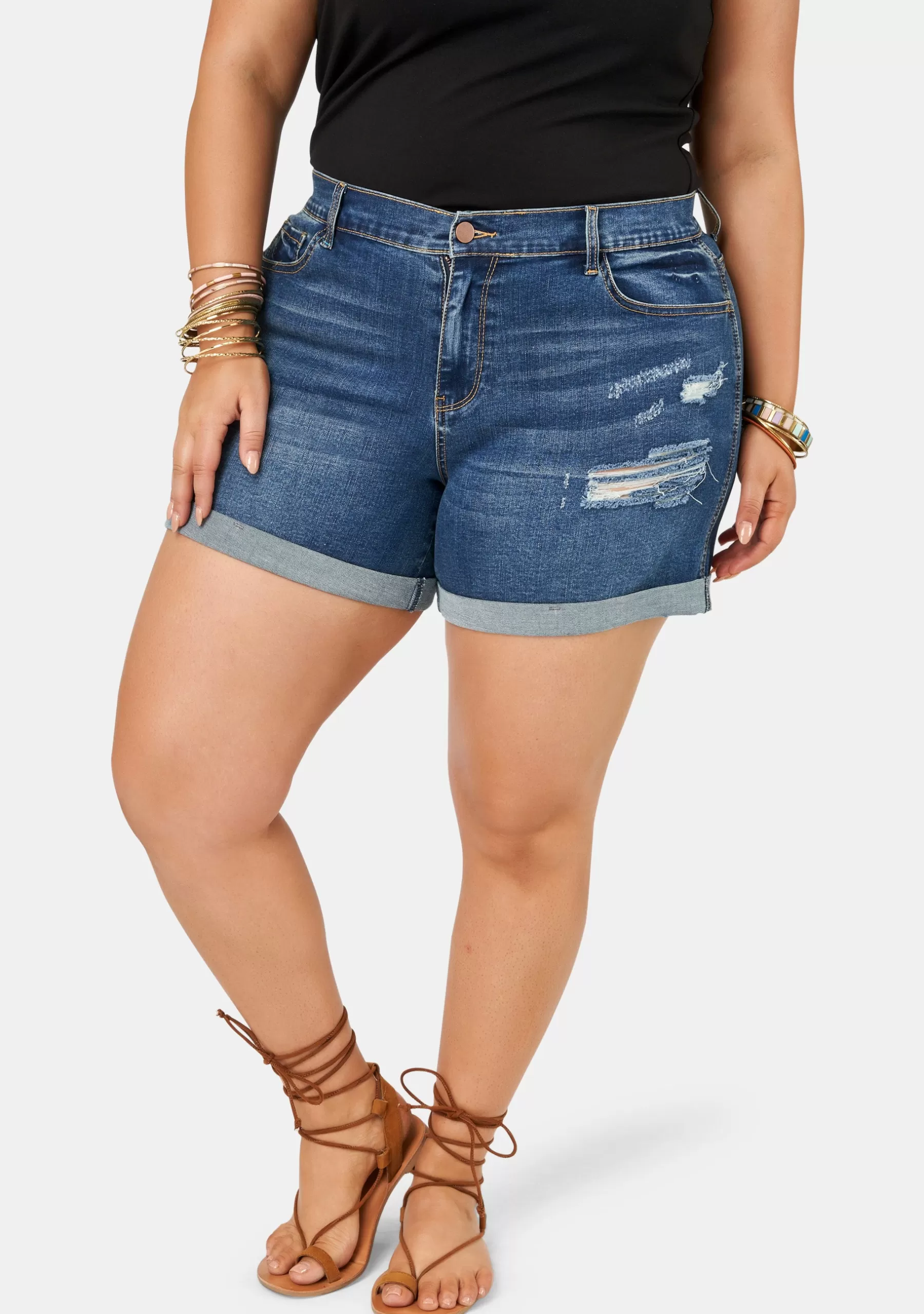 Curve Project Denim | Shorts>Lorili Distressed Denim Short