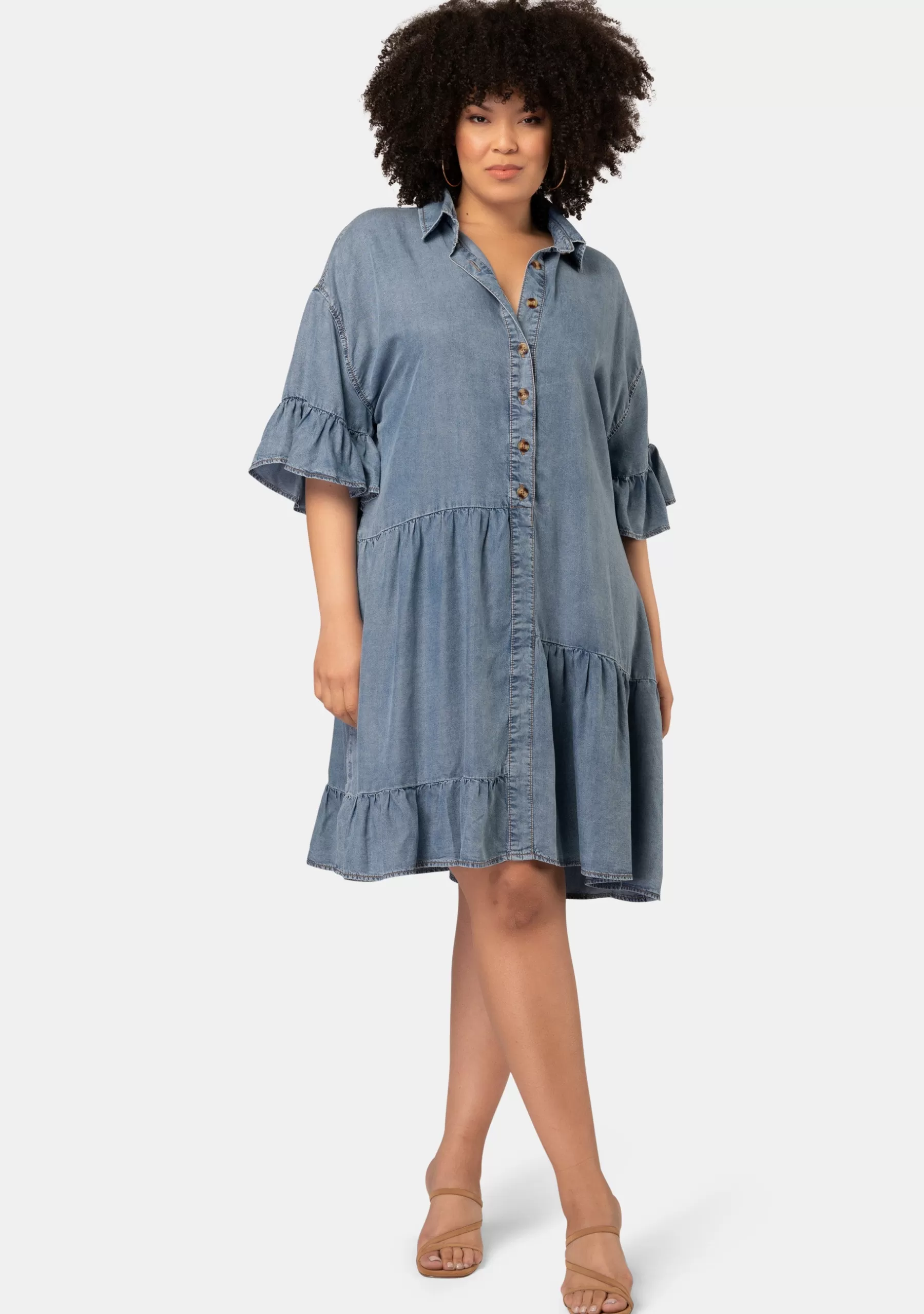 Curve Project Denim | Midi Dresses>Peyton Chambray Mini Dress