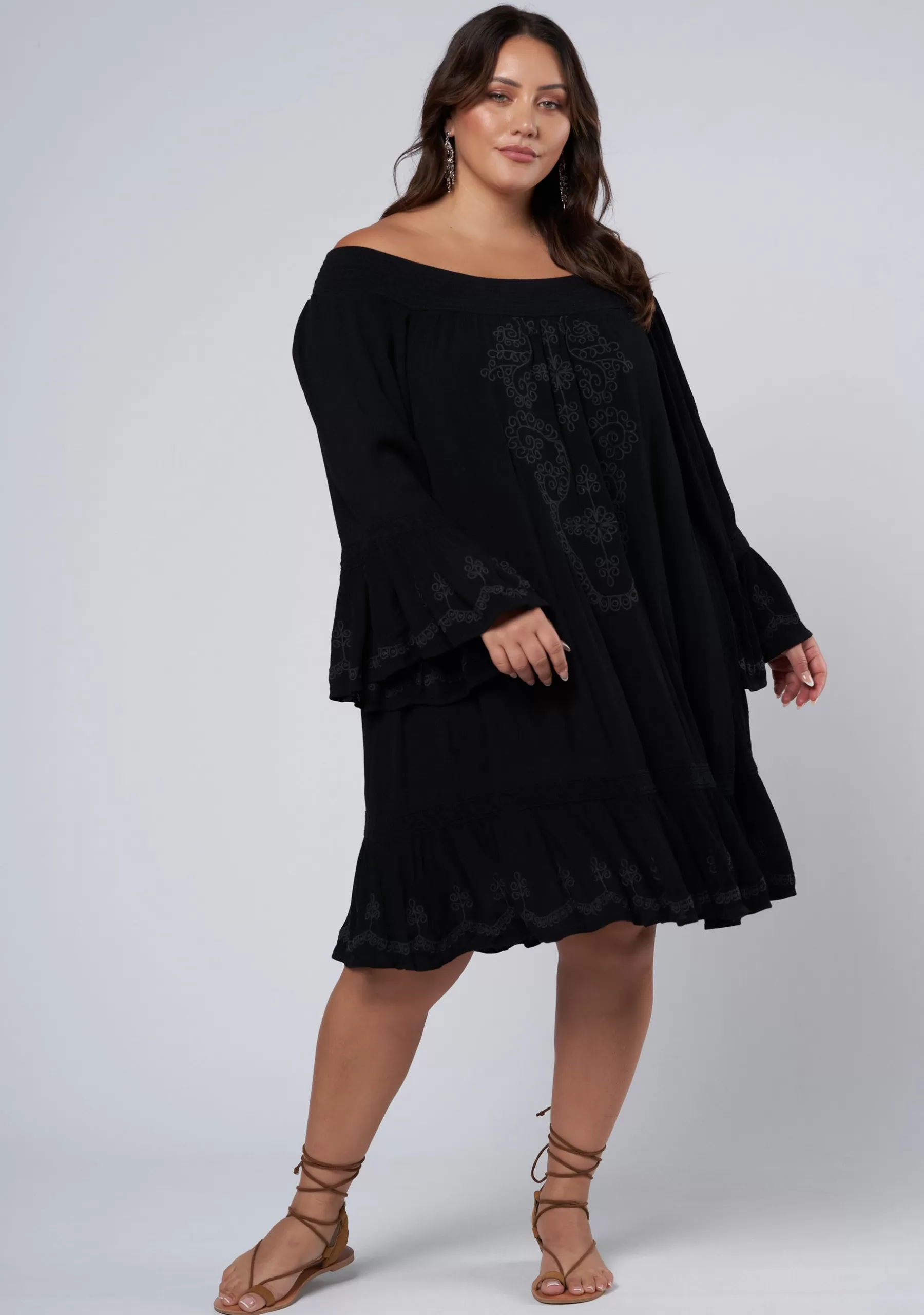 Curve Project Mini Dresses>Serenity Embroidered Mini Dress